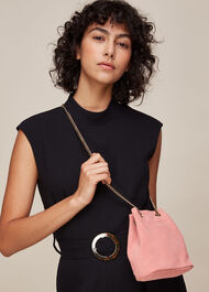 Ivy Chain Drawstring Bag Pink