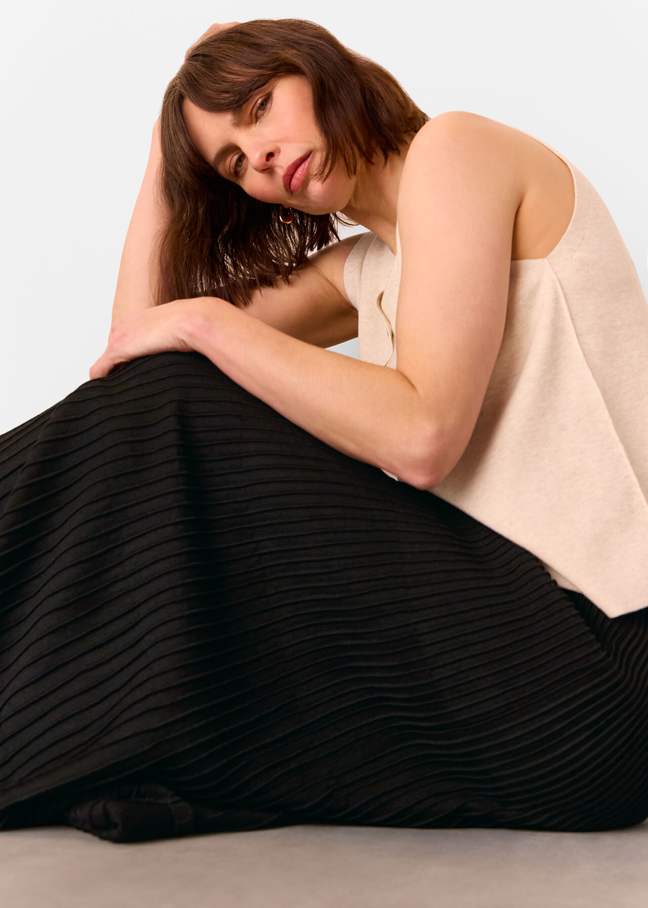 Knitted Pleated Skirt