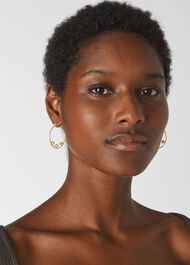 Triple Sphere Hoop Earring Gold