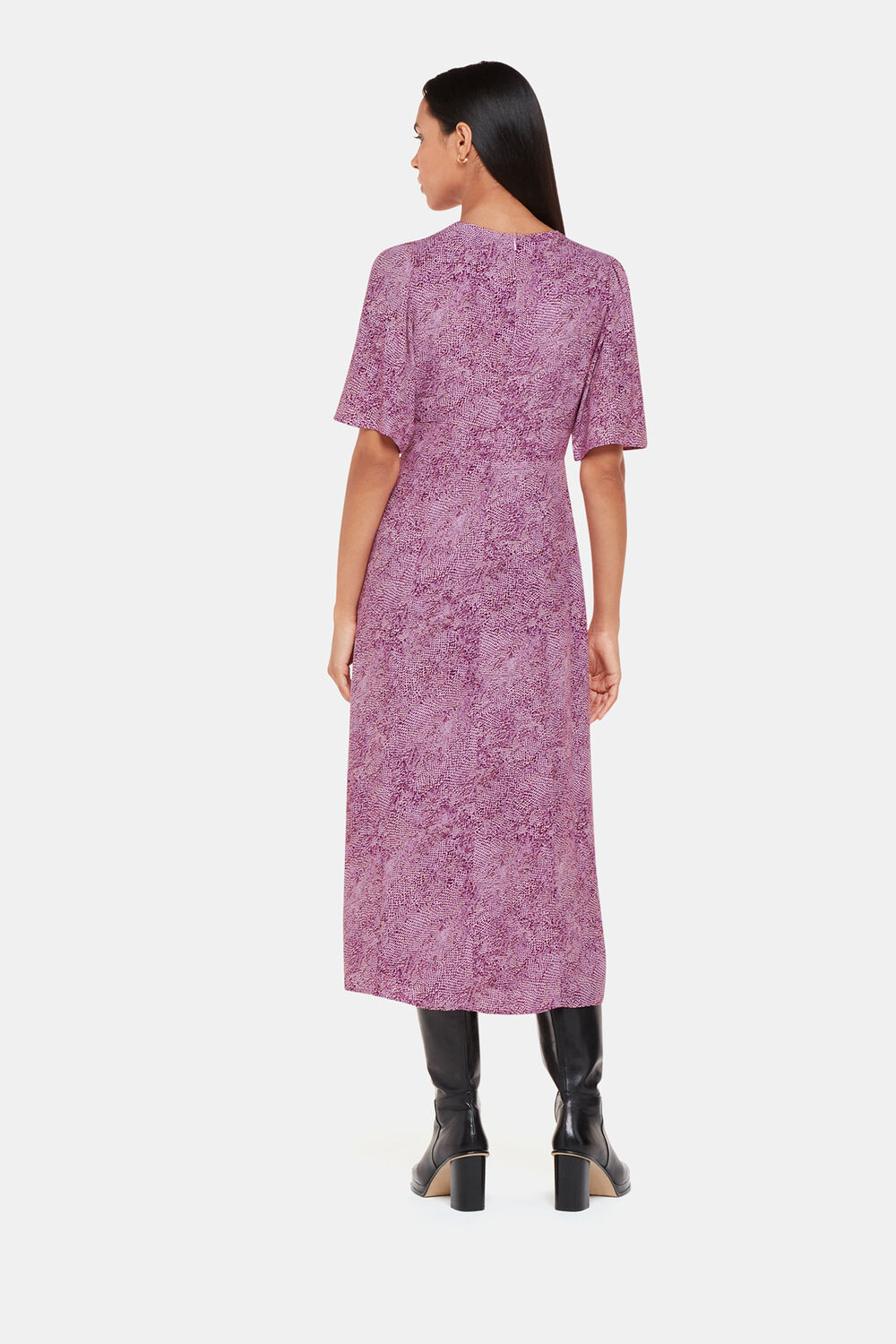 Diagonal Snake Midi Dress