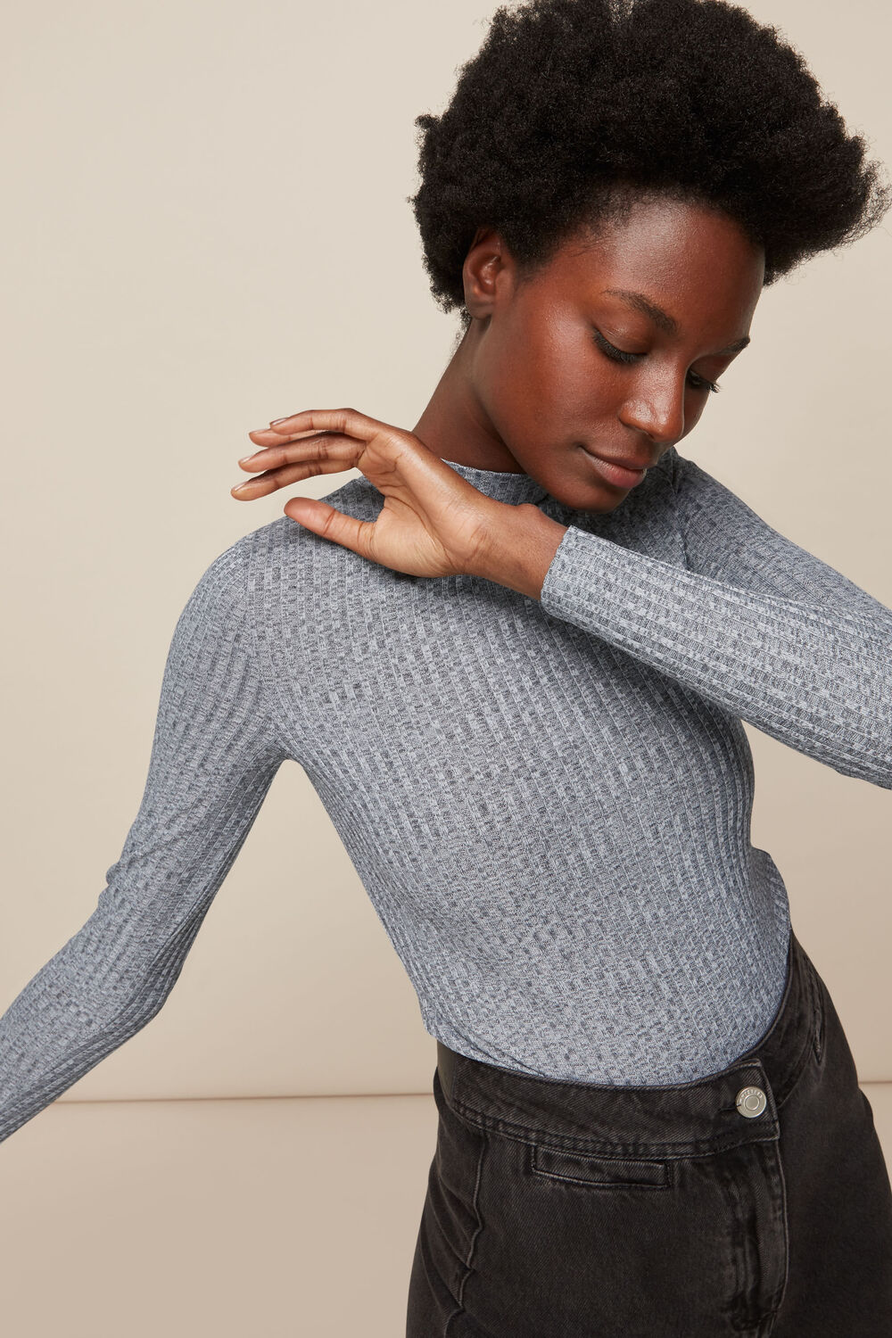 Wide Rib Marl Essential Top