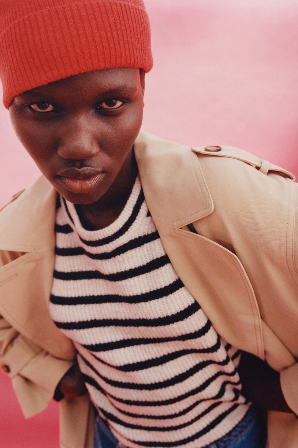 Stripe Ribbed Crew Neck Jumper