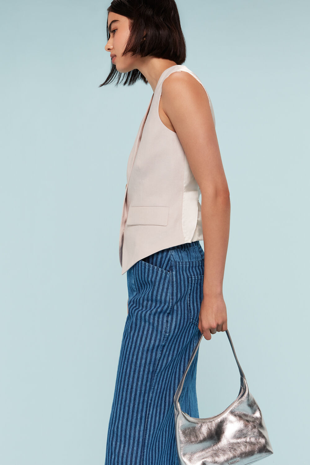Patchwork Vertical Stripe Jean