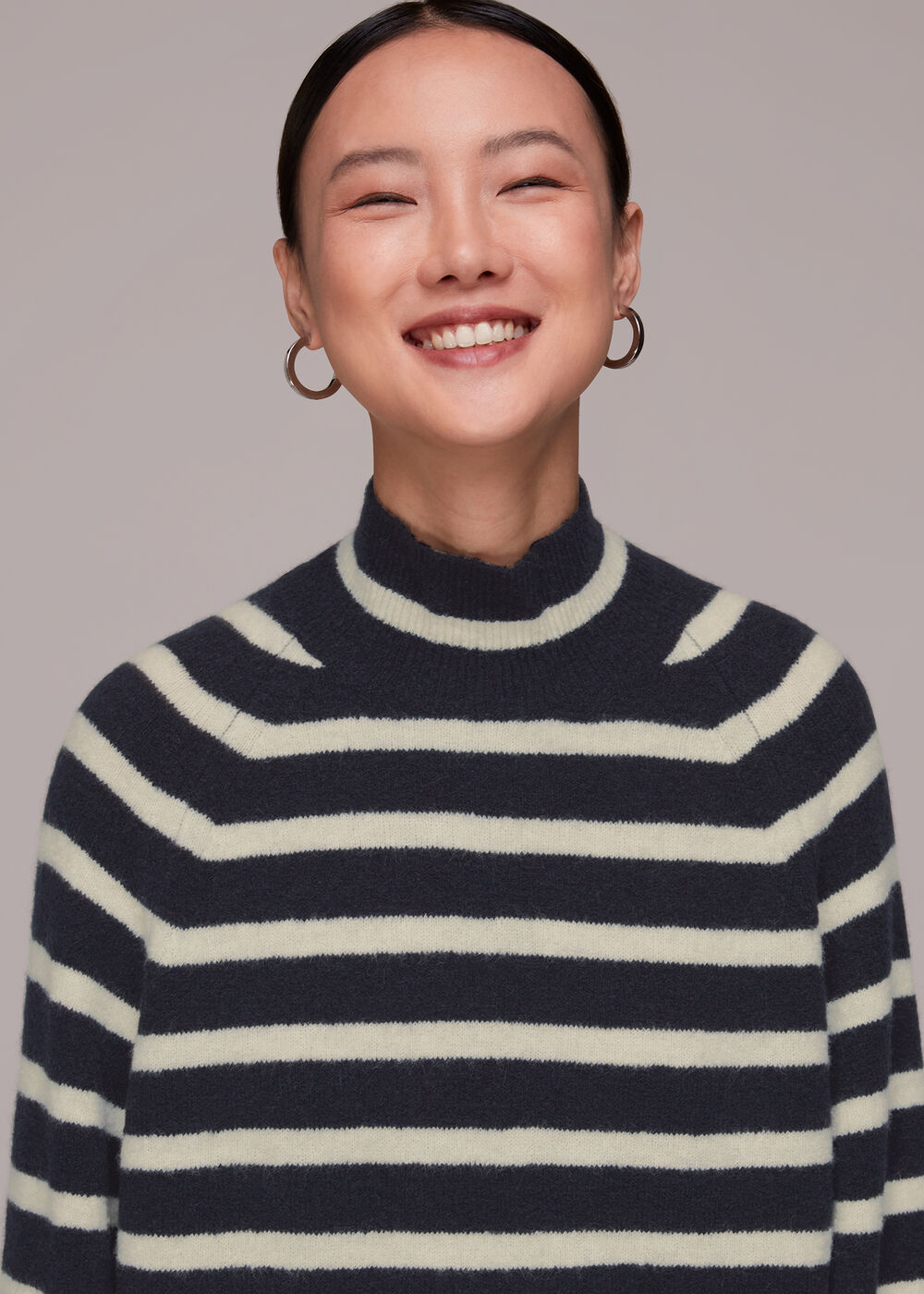 Stripe Funnel Neck Jumper