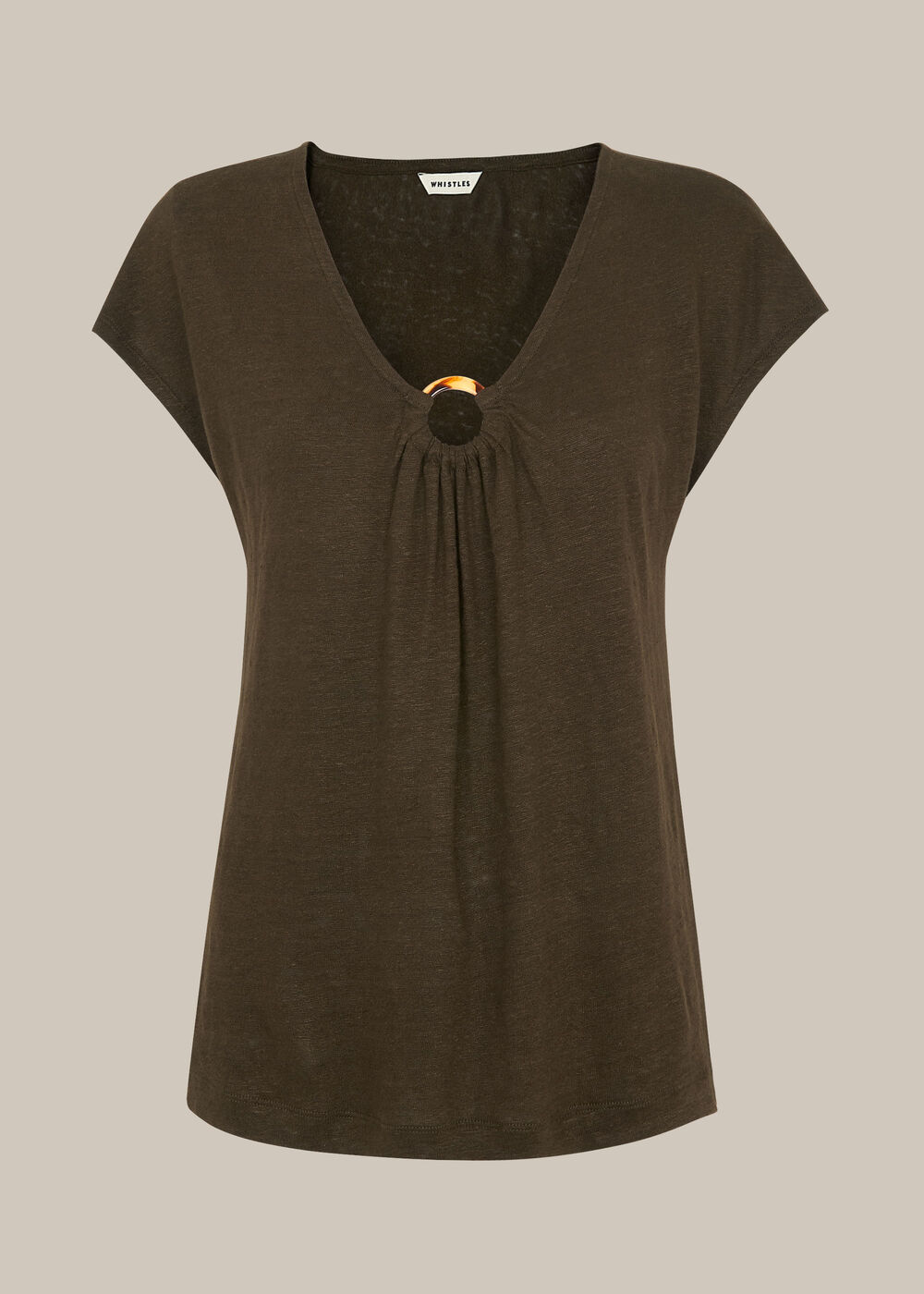 Tort Ring Linen Top Khaki