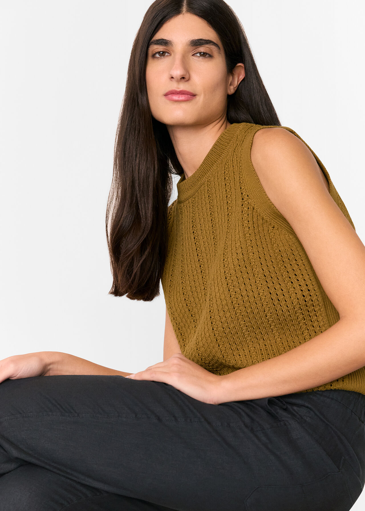 Linen Barrel Leg Trouser