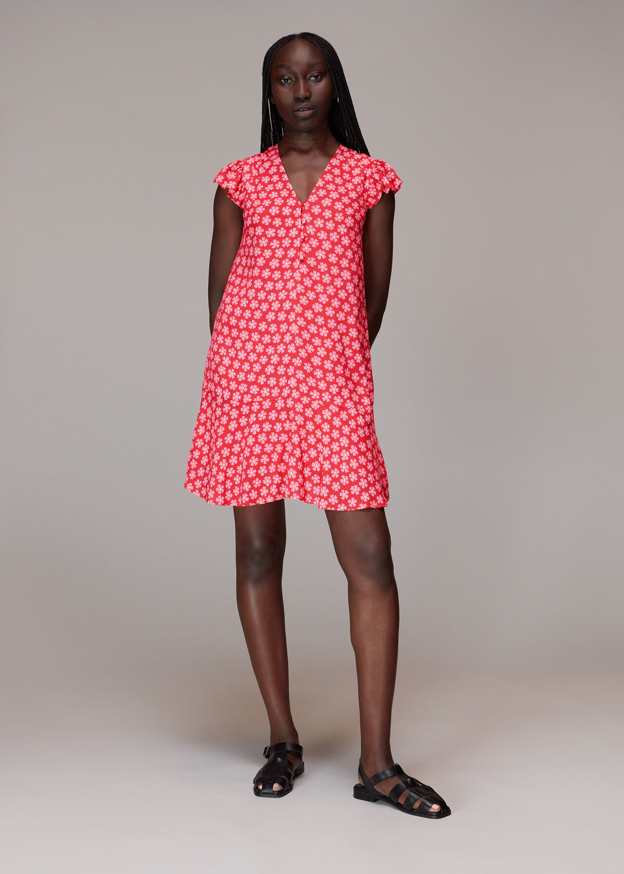 Daisy Check Print Flippy Dress