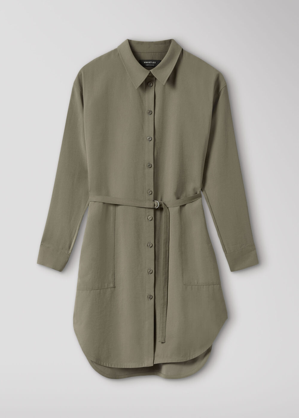 Ring Detail Shirt Twill Dress