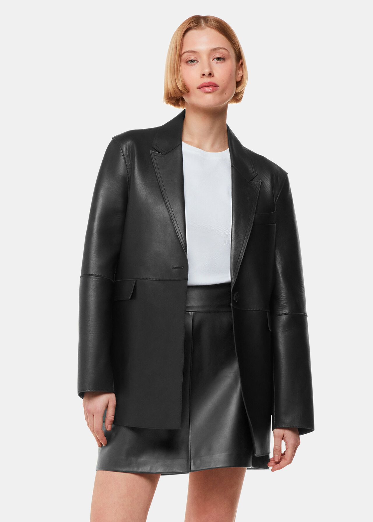 Leather A line Skirt