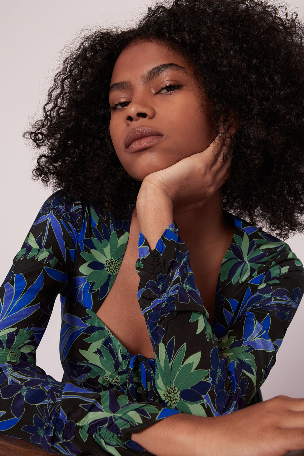 Scaling Blossom Silk Dress