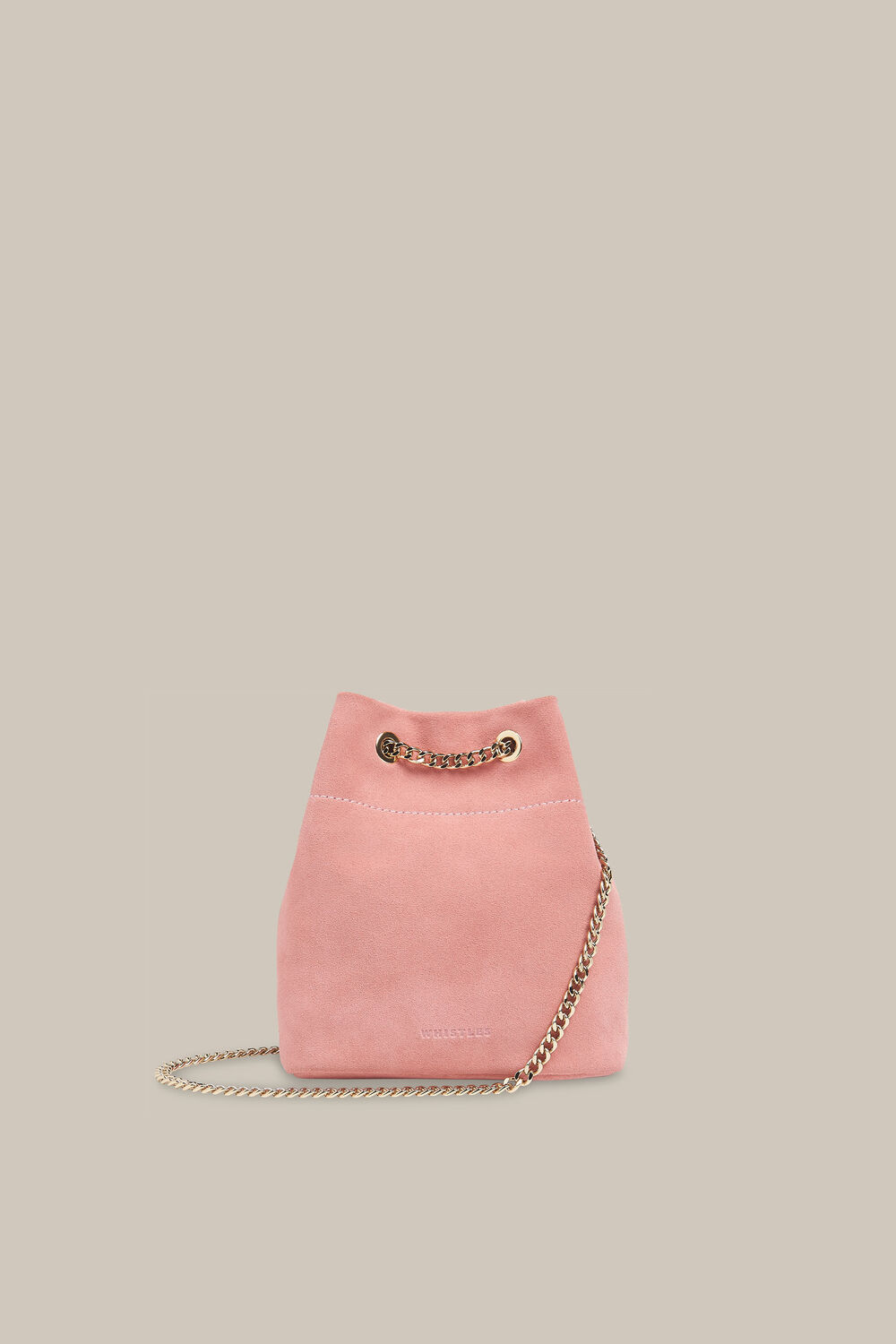 Ivy Chain Drawstring Bag Pink