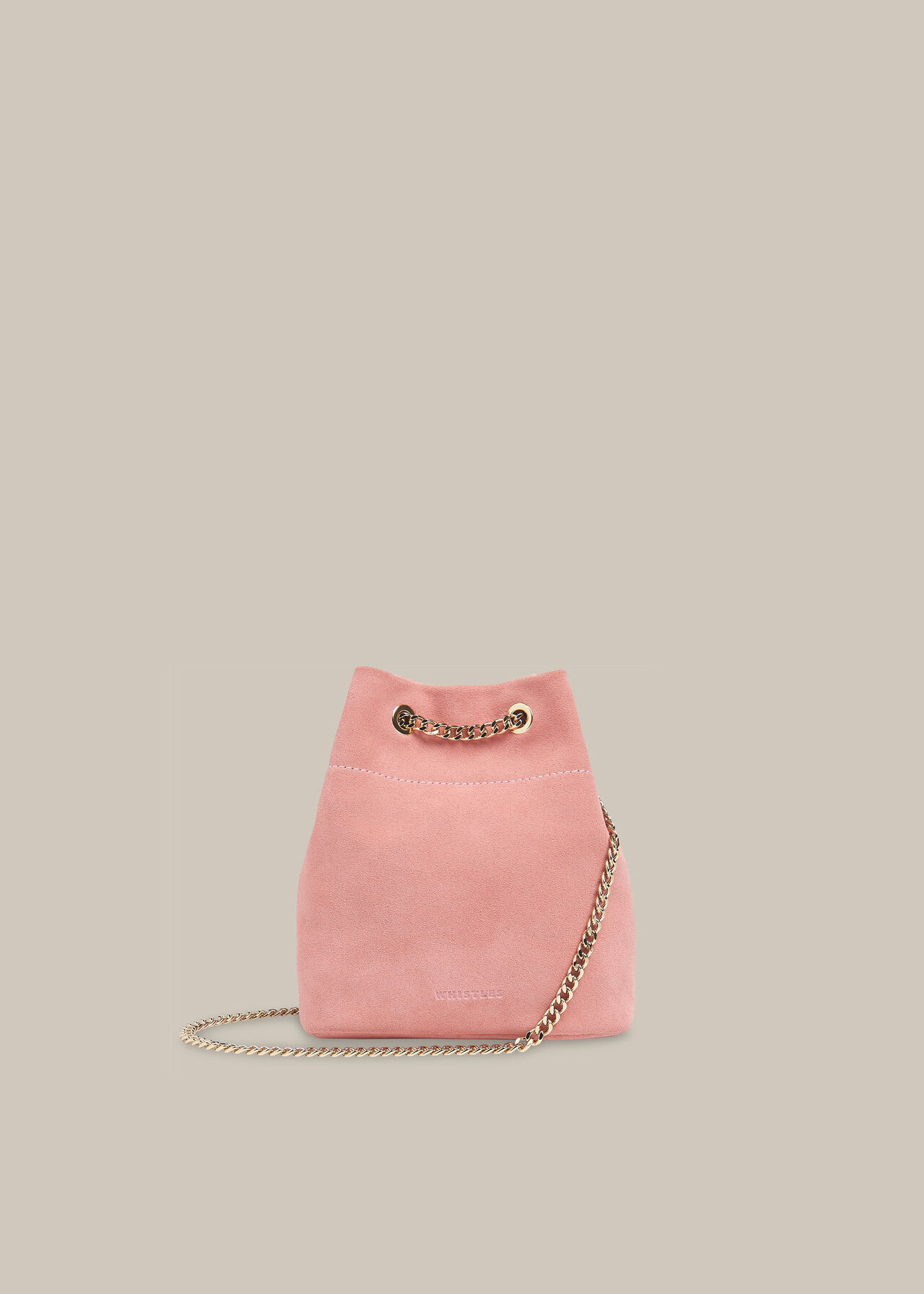 Ivy Chain Drawstring Bag Pink