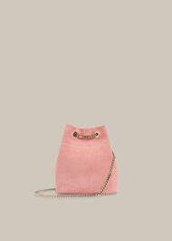 Ivy Chain Drawstring Bag Pink
