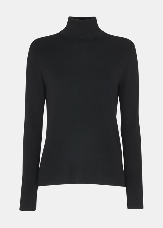 Black Maja Knitted Polo Neck Knit