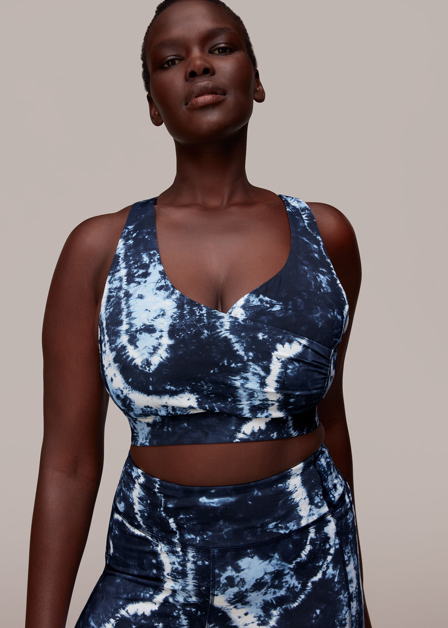 Blue/Multi Tie Dye Sports Bra | WHISTLES | Whistles US |
