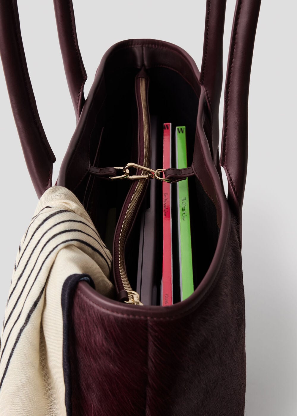 Leandra Hair-On Leather Tote