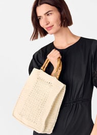 Bamboo Handle Crochet Bag