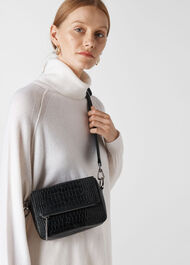 Millie Croc Crossbody Bag Black