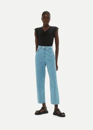 V Neck Frill Sleeve Top