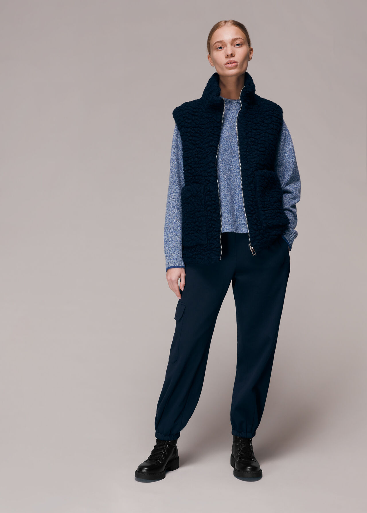 Funnel Neck Flecked Jumper