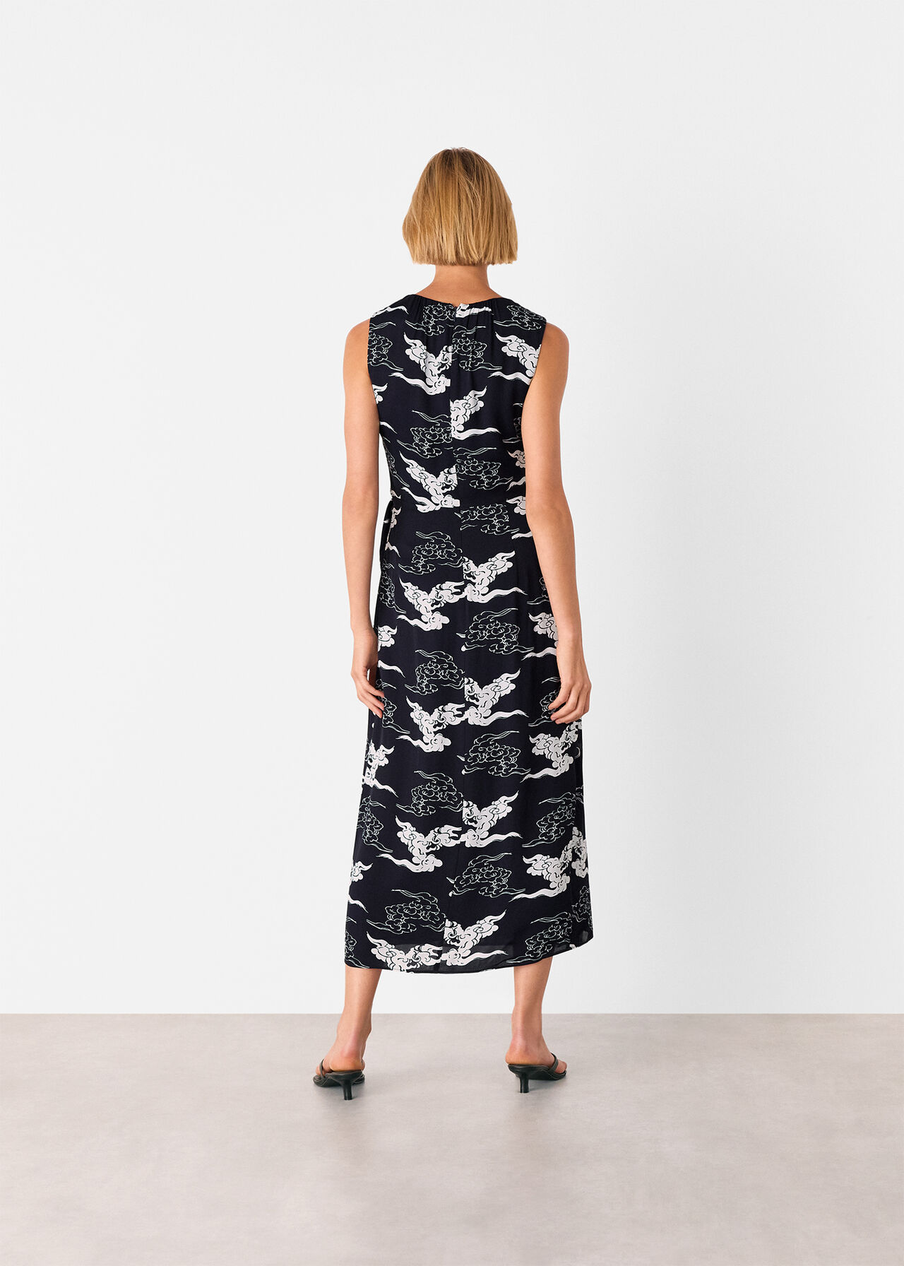 Cloud Tie Waist Midi Dress