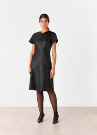 Rosamund A Line Leather Dress