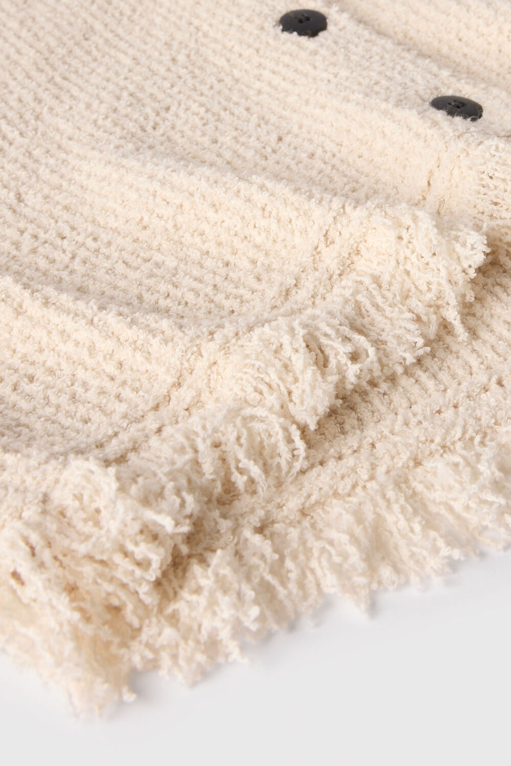 Cotton Boucle Fringe Cardigan