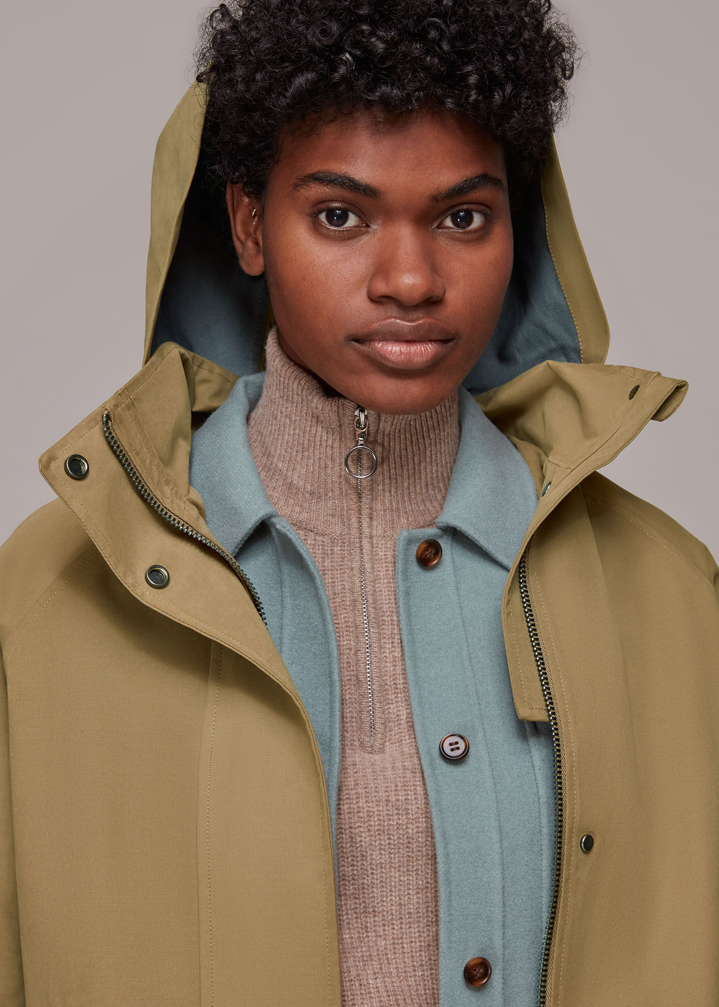 Water resistant coat top