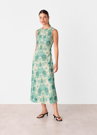 Floral Textured Midi Dress