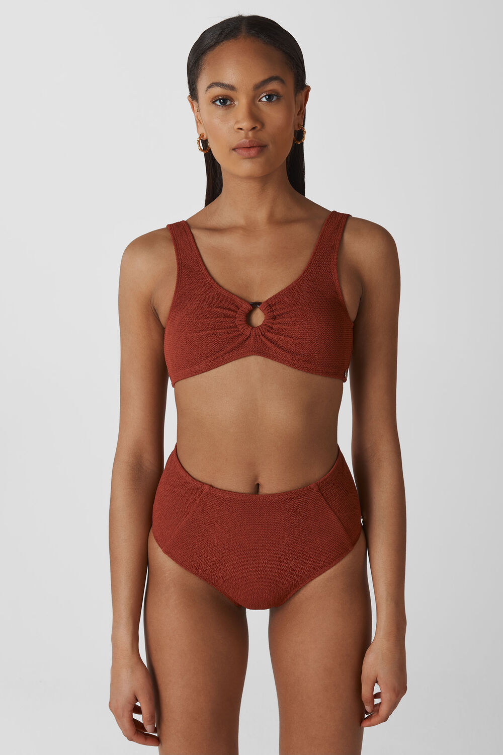 Tort Ring Square Bikini Top Rust