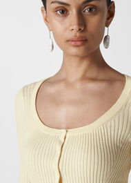 Skinny Rib Cardigan Ivory