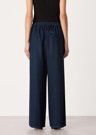 Cotton Wide Leg Pleat Trouser