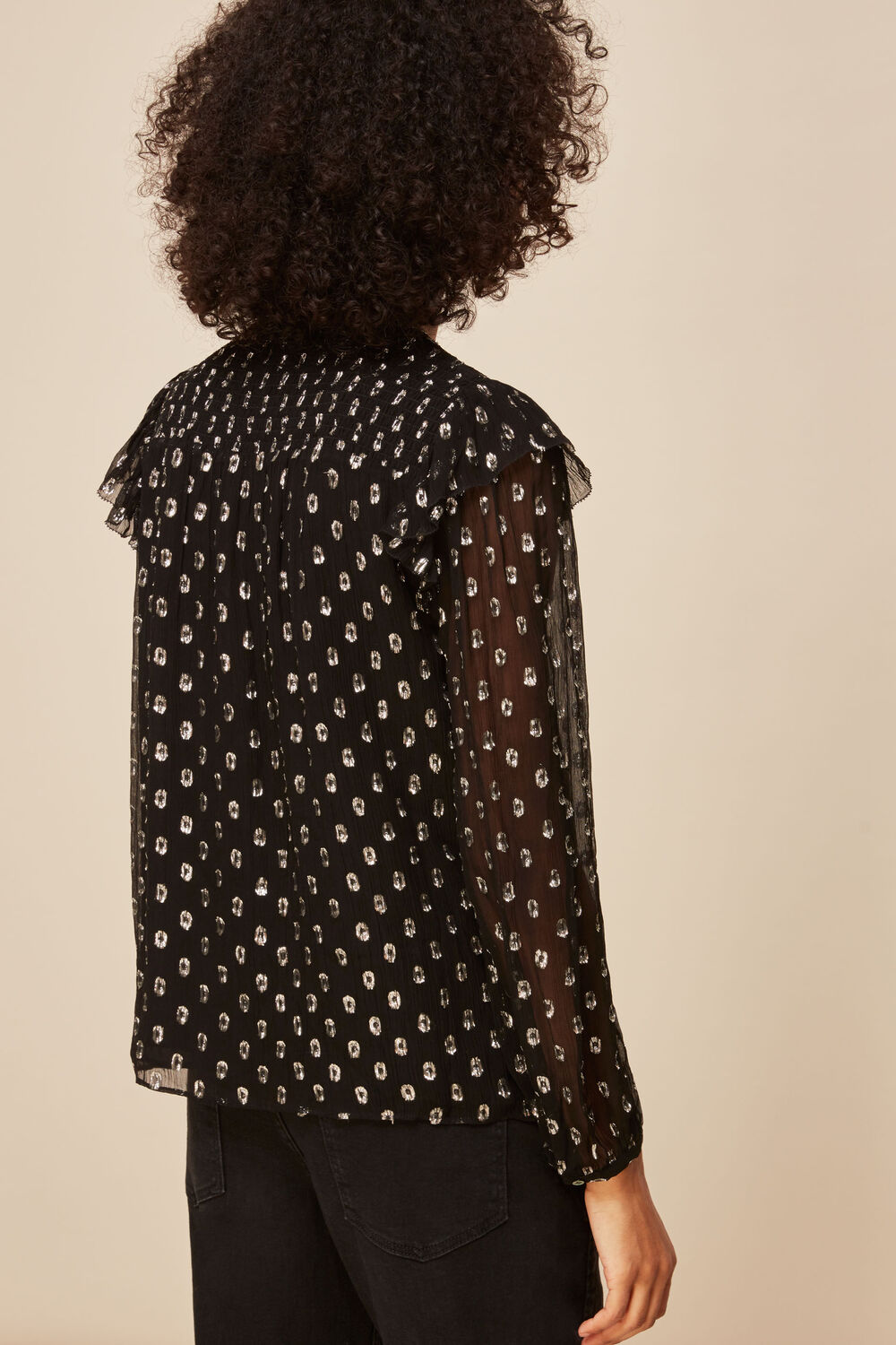 Black Metallic Dobby Sophia Top