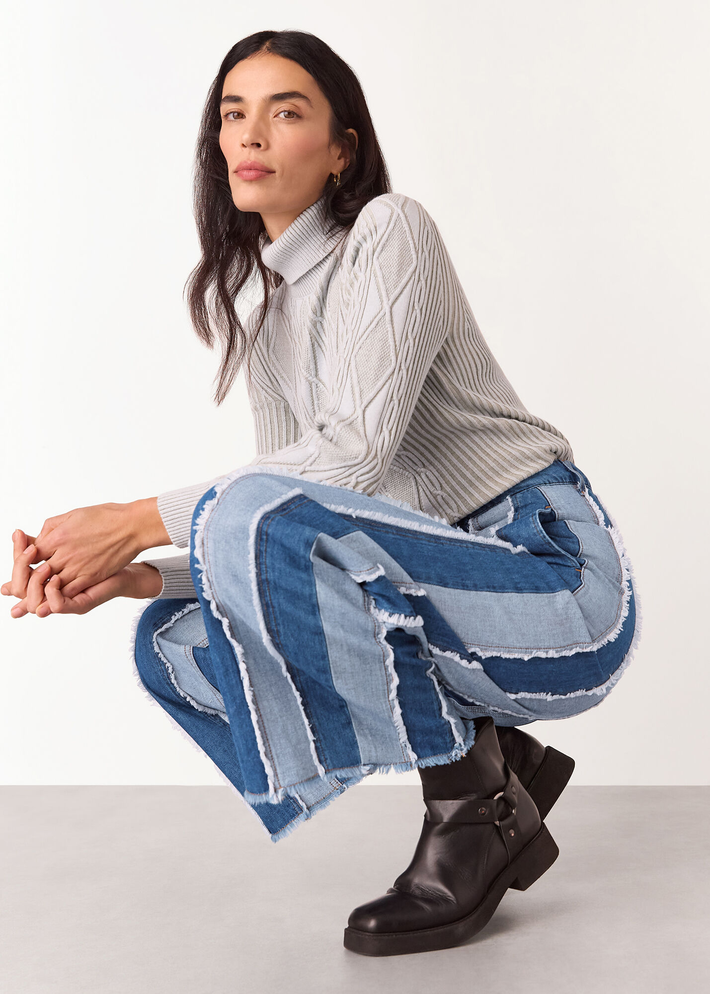 Denim Macie Vertical Patchwork Jean | WHISTLES | Whistles US | Denim Macie Vertical Patchwork Jean | WHISTLES | Whistles US |
