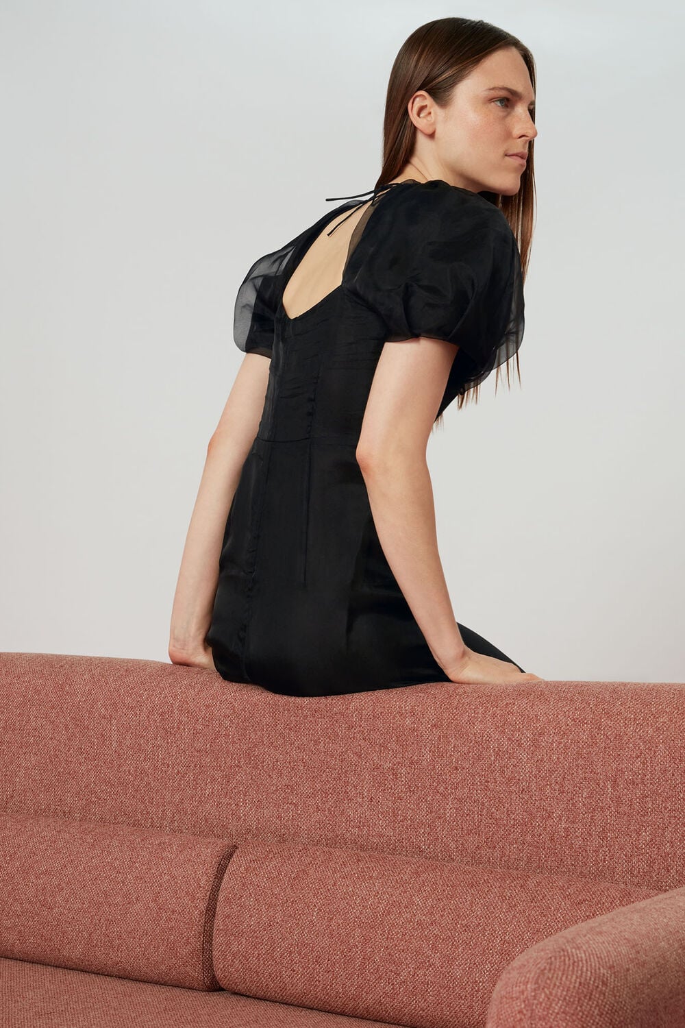 Organza Puff Sleeve Dress