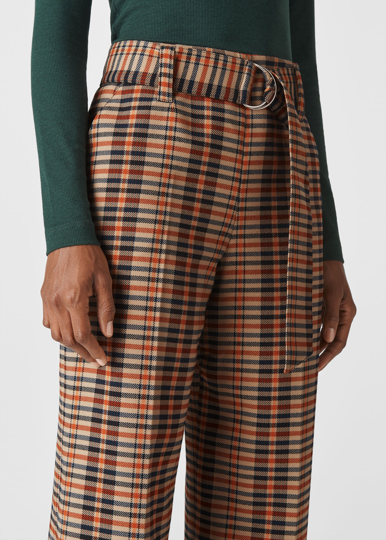 Check Wide Leg Trouser Multicolour