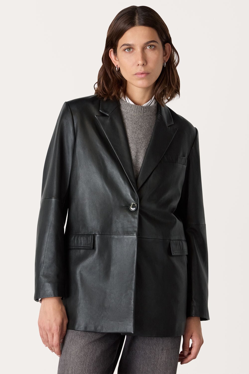 Stina Leather Blazer