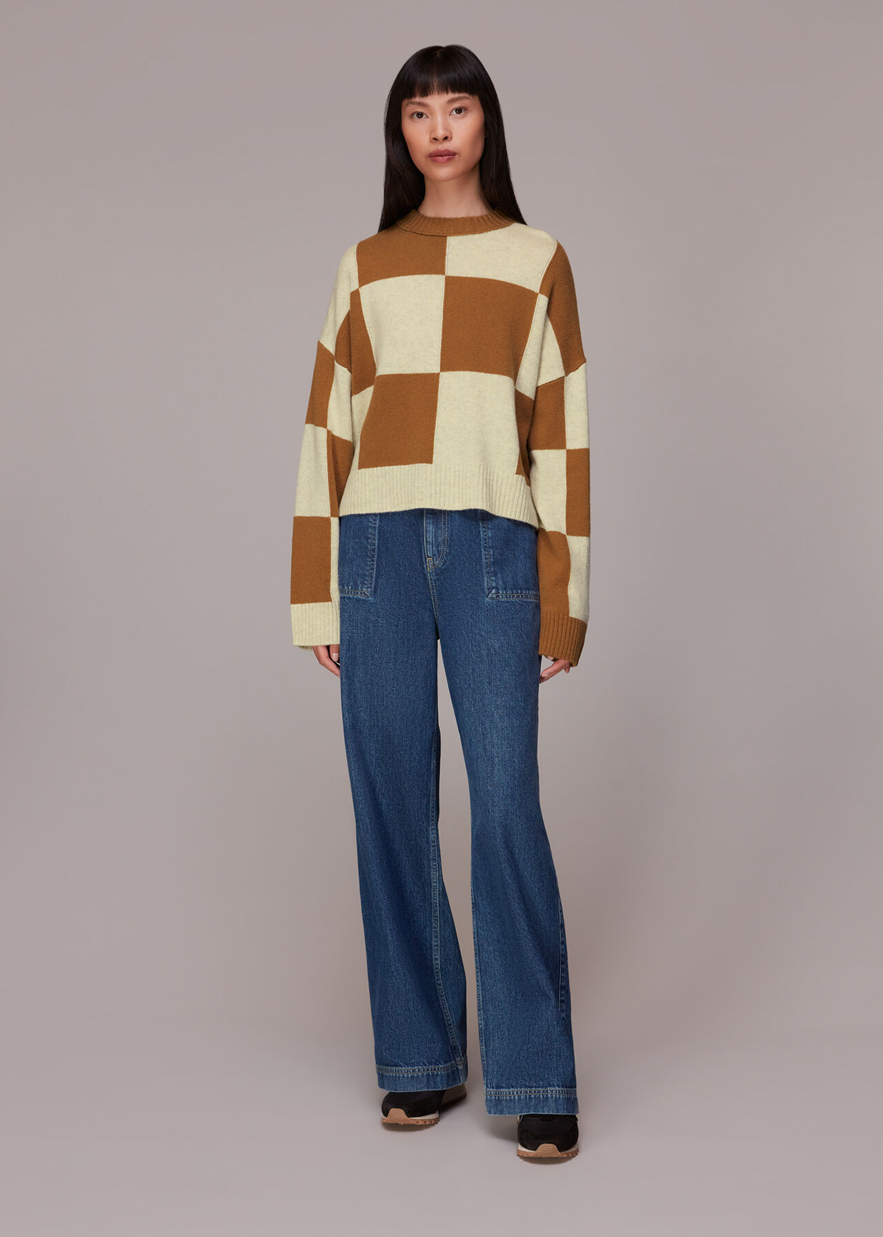 Check Wool Blend Jumper