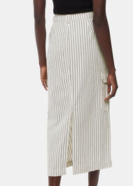 Stripe Cargo Midi Skirt