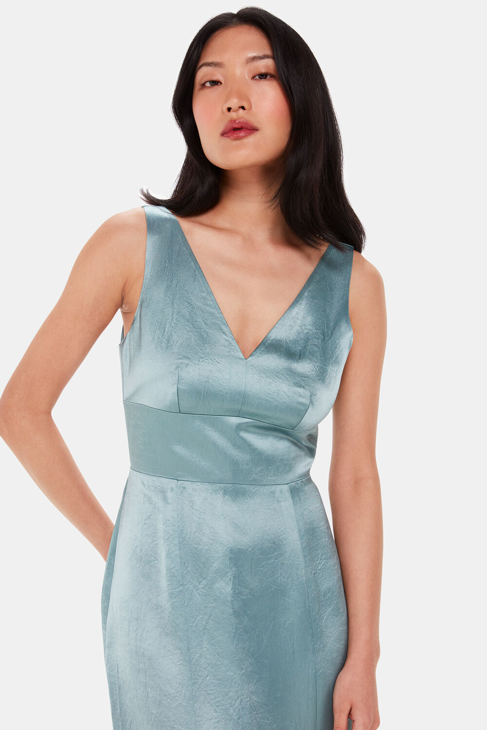 Sage Green Charlotte Satin Maxi Dress