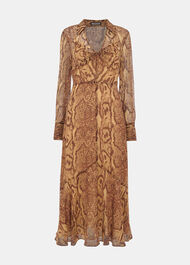 Serpent Print Midi Dress