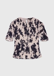 Shadow Floral Shirred Top