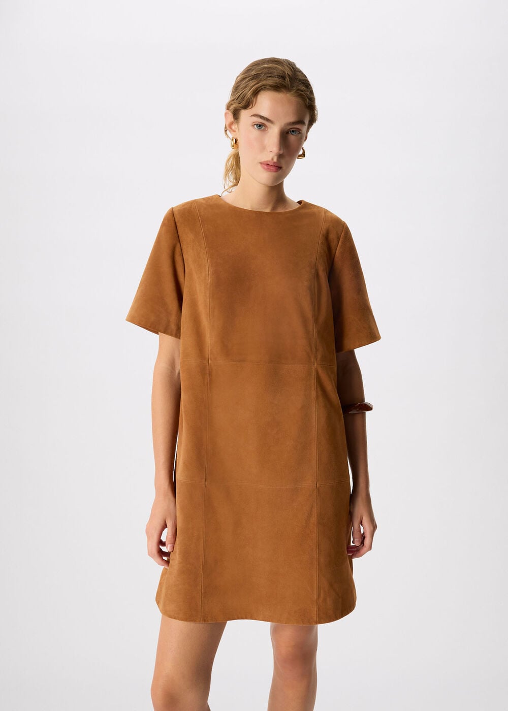 Suede Boxy Mini Dress