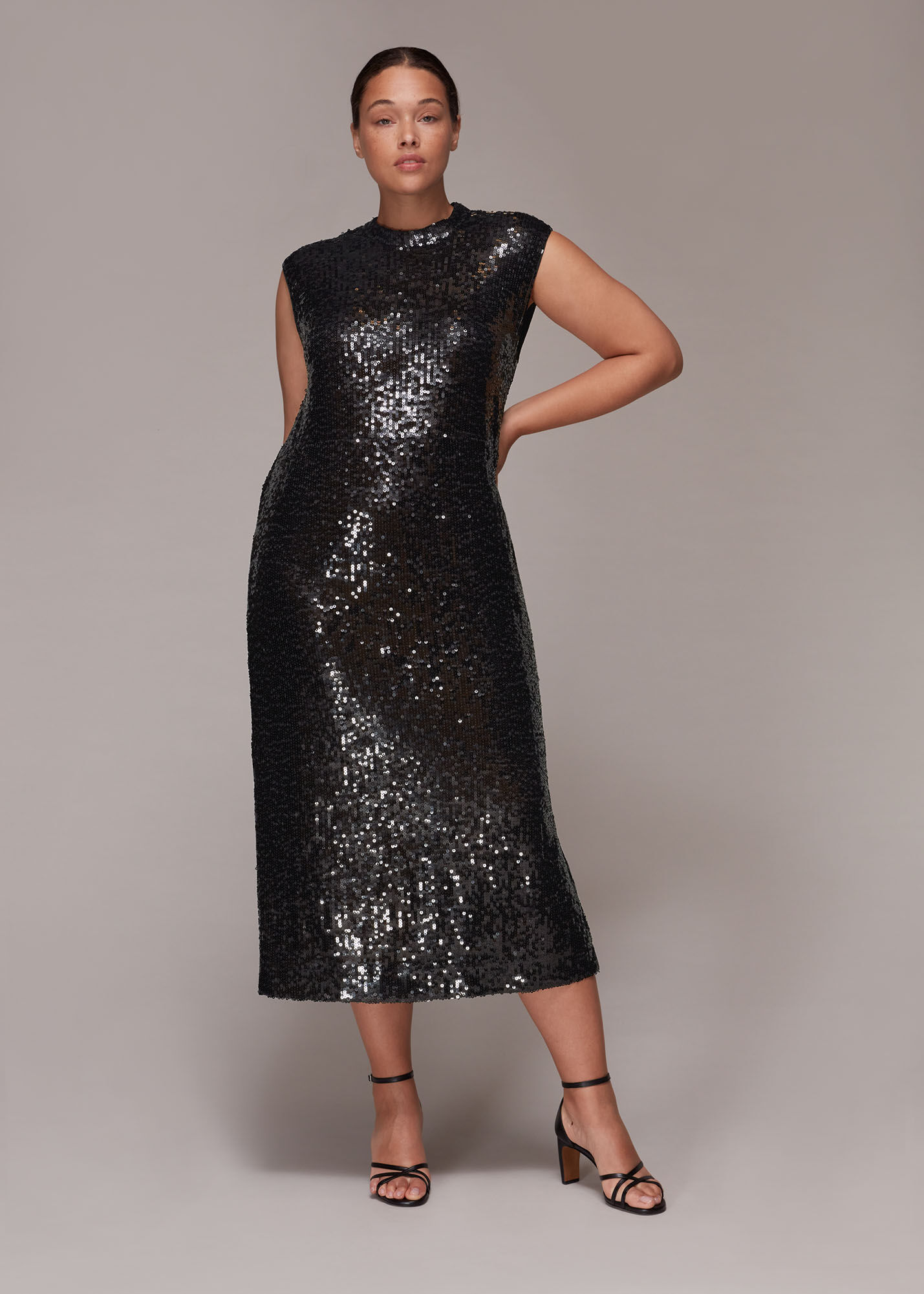 Black midi sparkly shop dress