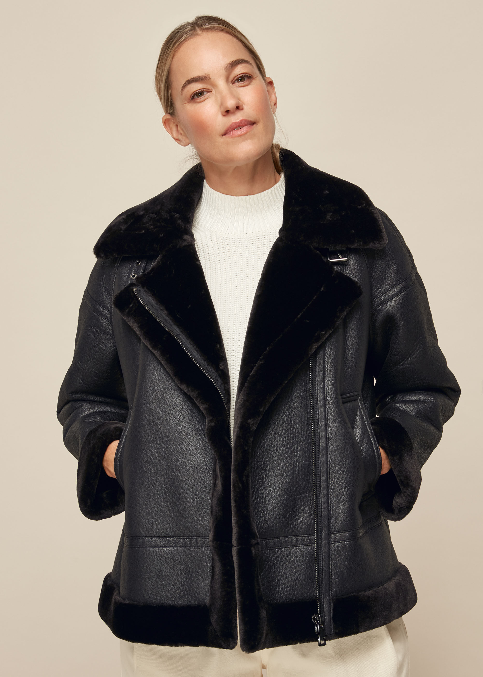 Black Faux Fur Ultimate Biker