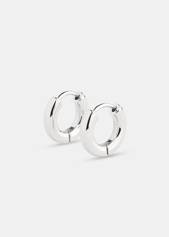 Silver Classic Huggie Hoop