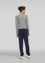 Stripe Cashmere Mix Jogger Navy