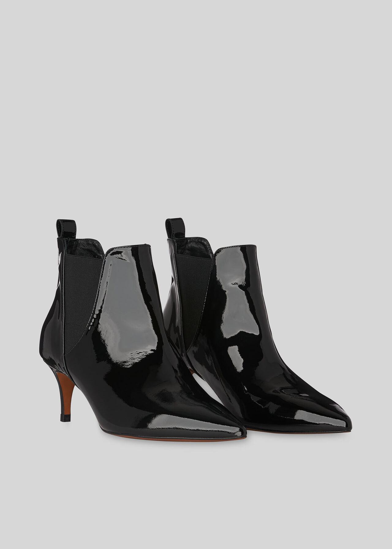 Black Orley Patent Kitten Heel Boot WHISTLES