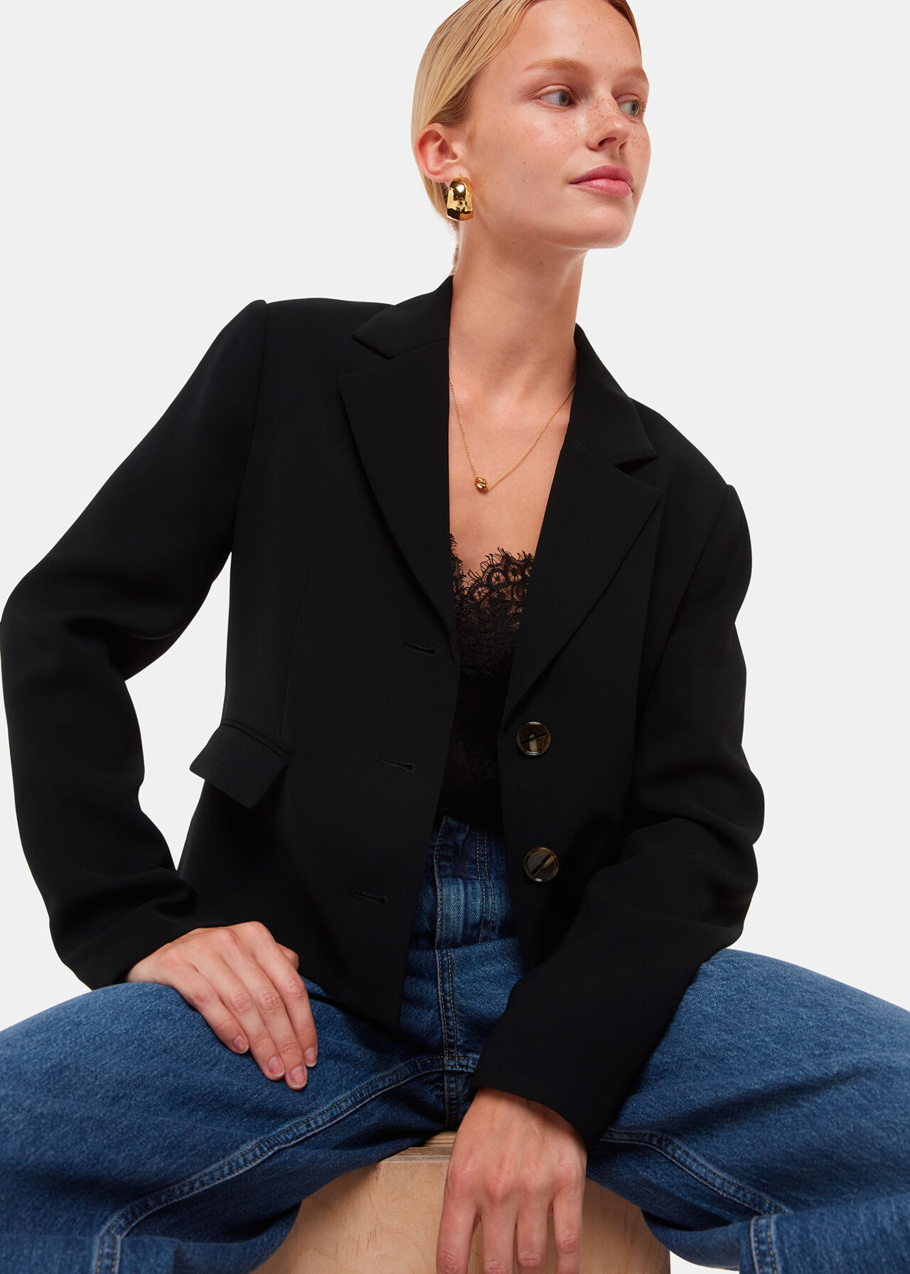 Tailored Short Crepe Blazer