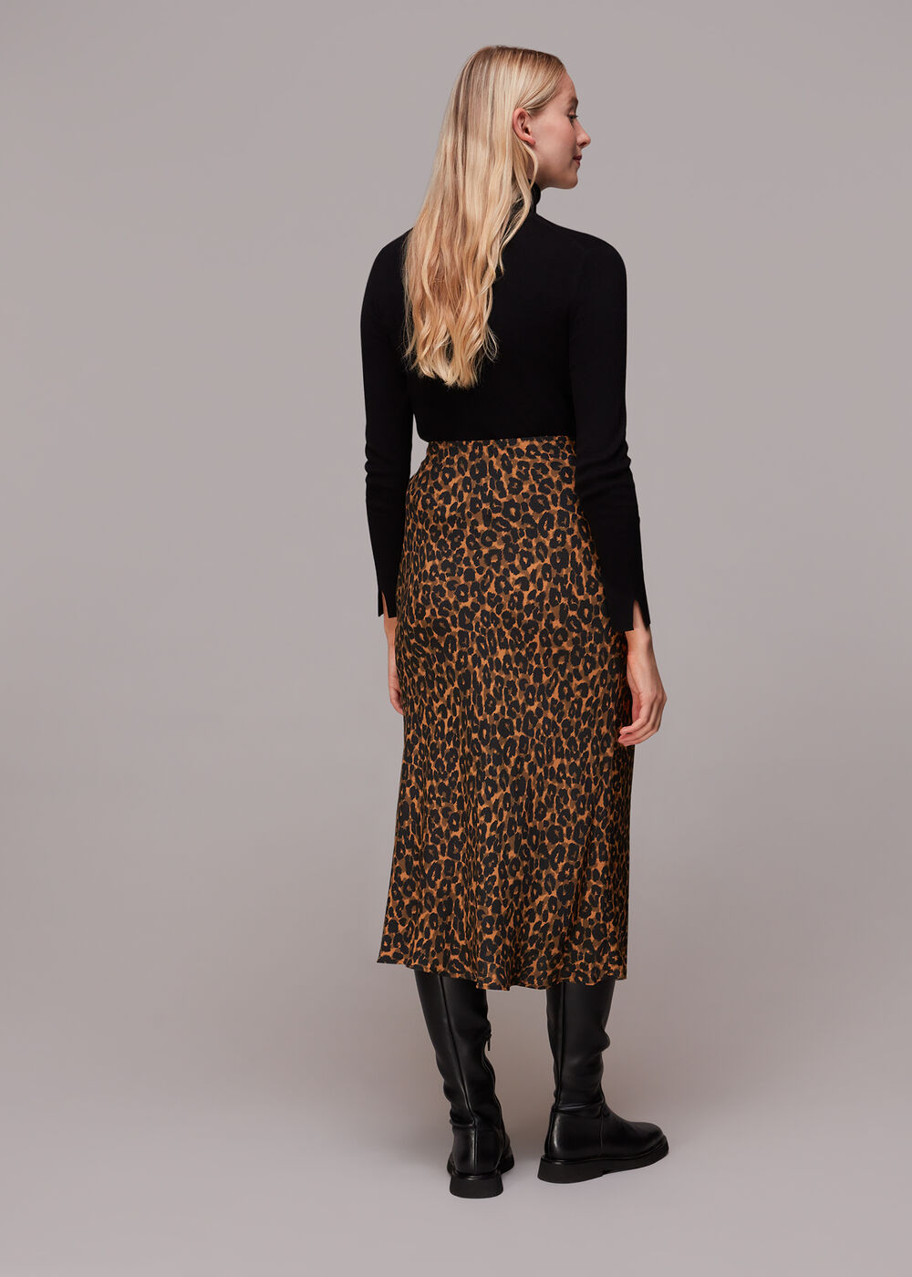Classic Leopard Bias Cut Skirt